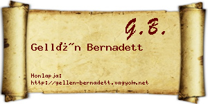 Gellén Bernadett névjegykártya