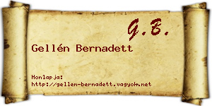 Gellén Bernadett névjegykártya